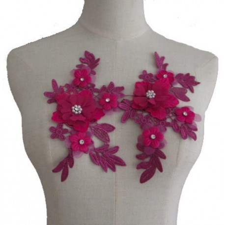 Pizzo floreale bordeaux